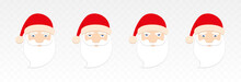 Vector Set Of Santa Claus Emotions. Emotions Santa Claus Png, Sticker, Emoji Png, Santa Claus. Christmas, Holiday.