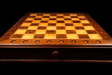 Chess Box On A Dark Background. Chess Field.