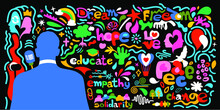 An Abstract Vector Poster Illustration For MLK Day In Abstract Designs Concepts Of Empathy Dream Freedom Solidarity Change Hope Love  Peace And Education 