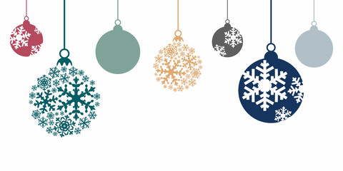 merry christmas hanging ball vector isolated template