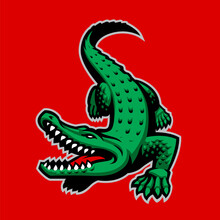 Crocodile Vector Mascot, Sports Emblem