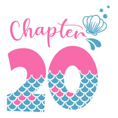 Canvas Print - Chapter 20, Mermaid Birthday 20 years,  Number twenty