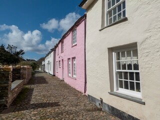 Wall Mural - row of Quaint Fisherman Cottages in Boscastle Cornwall England