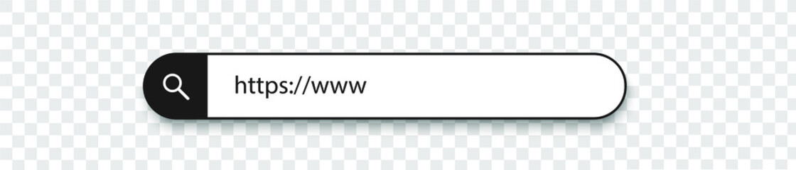 Poster - Search bar isolated vector. Search frame or box. Internet search bar. Web site icon on transparent background