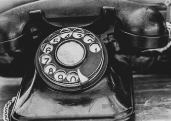 old black retro telephone disk dealer