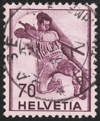 Postage stamps of the Helvetia. Stamp printed in the Helvetia. Stamp printed by Helvetia.