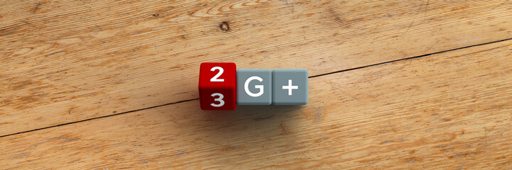 Wall Mural - 3d render dices with 2 g + and 3 g + corona rules on a wooden background