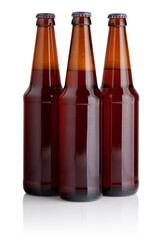 Wall Mural - Three brown beer bottles