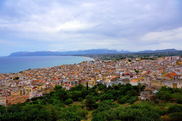 Wall Mural - panorama of Castellammare del golfo Sicily Italy