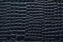Blue Crocodile Artificial Leather With Waves And Folds On PVC Base