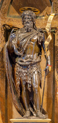 Wall Mural - ROME, ITALY - SEPTEMBER 2, 2021: The bronze statue of St. John the Baptist in the church San Giovanni in Fonte al Laterano - Battisterio Lateranese by Luigi Valadier  after Donatello (1726-1785).