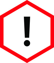 Warning sign, exclamation mark icon, danger  attention sign, caution alert symbol isolated on white background.