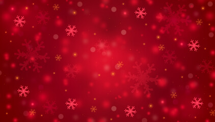 Wall Mural - Abstract red christmas background with shiny stars.
