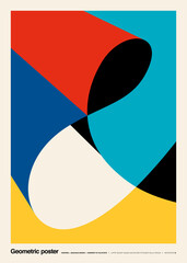 Geometric and Minimalist Composition for Wall Decoration, Postcard or Brochure Design, Inspired by the Bauhaus Movement. Vector EPS10.