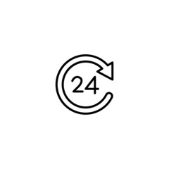 Poster - 24 hours icon, 24 hours sign vecor