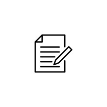 Document Write Icon Vector, Document Sign Vector