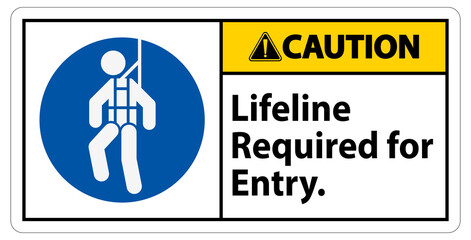 Warning Confined Space Sign Lifeline Required For Entry