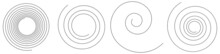 Spiral, Swirl, Twirl, Volute Design Element With Thin Lines. Circular Curved Line Element