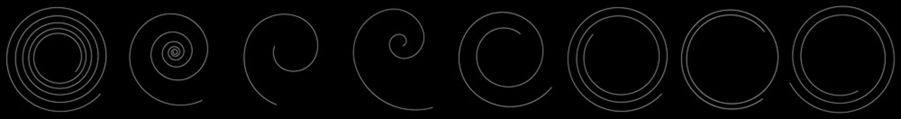 Leinwandbilder - Spiral, swirl, twirl, volute design element with thin lines. Circular curved line element