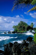 Tropical paradise coastline on the rugged shores of Maui Hawaii
