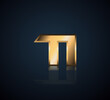 © sudjinah - Modern Initial logo 2 letters Gold simple in Dark Background with Shadow Reflection TI
