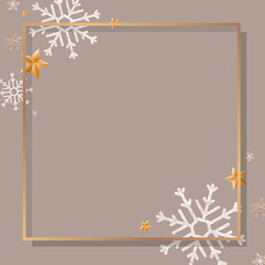 Poster - Gold frame with snowflake patterned vector