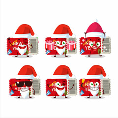 Sticker - Santa Claus emoticons with new year ticket cartoon character