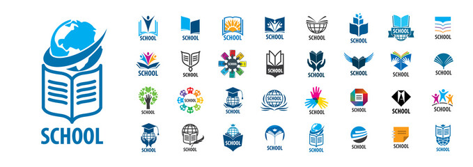 Wall Mural - A set of vector logos of schools on a white background