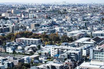 練馬区役所の展望台からの景観、南西方面