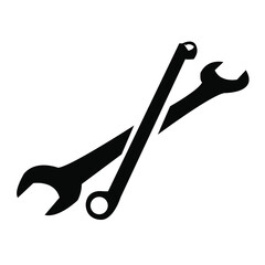 wrench and spanner vector icon