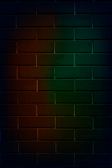 Poster - Brick wall in neon light vector