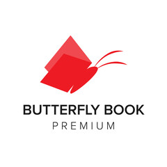Wall Mural - butterfly book logo icon vector template