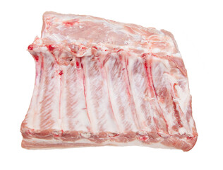 Poster - Pork ribs with meat isolated on a white background.