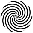 Spiral, swirl, twirl element. Cochlear, vortex, vertigo design shape