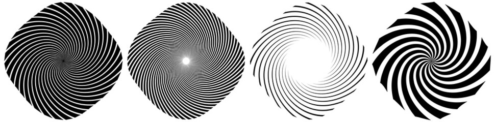 Aufkleber - Spiral, swirl, twirl element. Cochlear, vortex, vertigo design shape