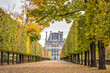 Louvre Museum and Jardin des Tuileries (Tuileries Garden) in autumn season, Paris, France