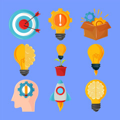 Poster - icons set bulbs