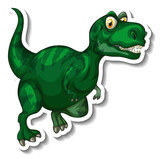 Fototapeta Dinusie - Tyrannosaurus dinosaur cartoon character sticker