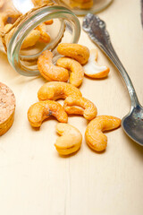 cashew nuts on a glass jar