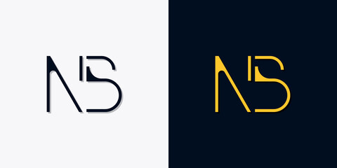 Minimalist abstract initial letters NB logo