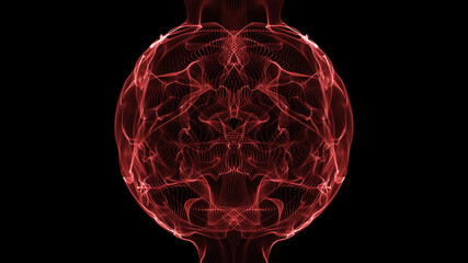 Fototapete - Abstract 3d sphere made of dots. Particles of a sphere. Futuristic technology style. particles in the shape of a ball.