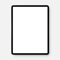 Poster - tablet computer with blank white screen isolated on white background