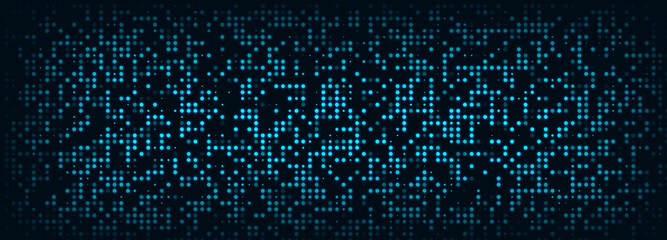 Fototapete - Halftone. Pattern. Abstract dotted background. Texture of blue dots. Matrix code. Gradient background. Vector illustration.