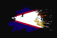 American Samoa Flag With Grunge Effect Design