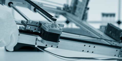 Canvas Print - Assembling CNC Laser Cutting Machine for Precision Medical Equipment Parts