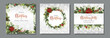 © VETOCHKA - Christmas square holiday cards, flyers or invitations. Set of backgrounds for winter holidays.