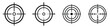 Focus target vector isolated icons on white background. Target goal icon target focus arrow marketing aim.