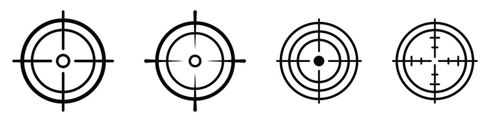 Canvas Print - Focus target vector isolated icons on white background. Target goal icon target focus arrow marketing aim.