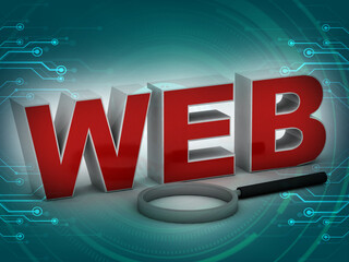 Poster -  3d illustration e-business laptop internet sign