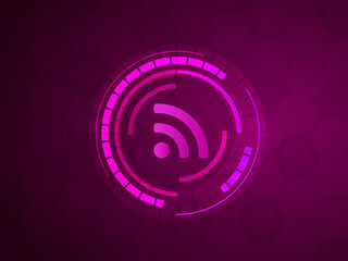 Aufkleber - 2d illustration wifi sign with background